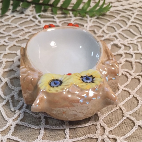 Vintage Lustreware Owl Trinket Dish Japan - Picture 7 of 12